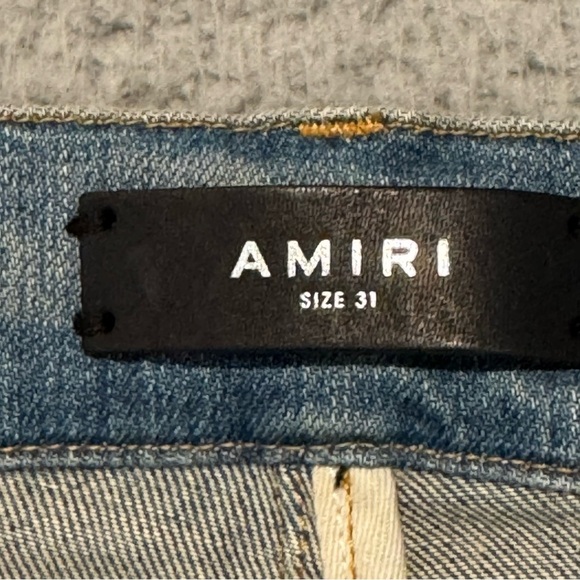 AMIRI Vintage Bandana Artpatch Jeans Clay Indigo 31x34” - Picture 8 of 16